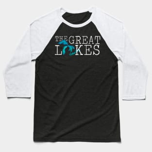 The Great Lakes Watercolor Lakes Baseball T-Shirt